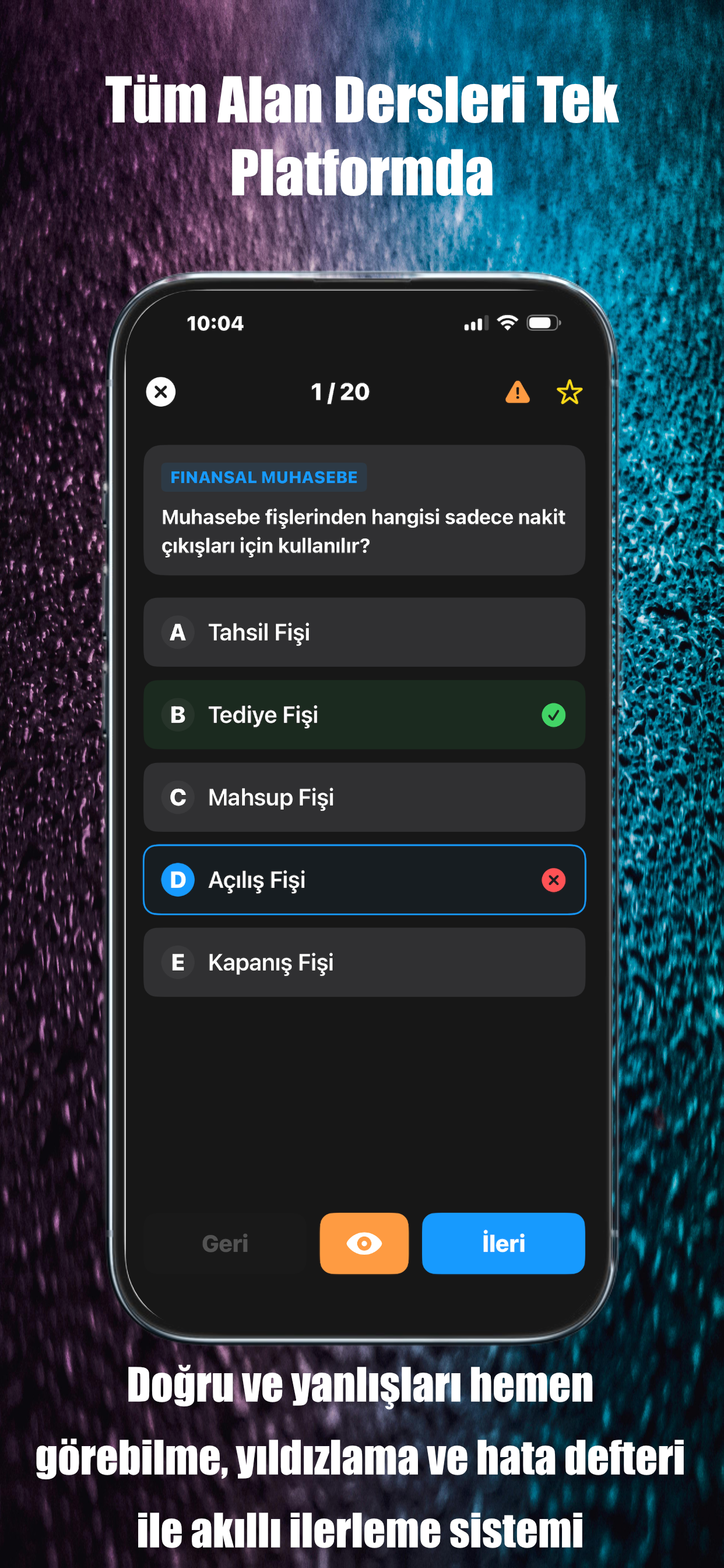 Soru çözme ekranı
